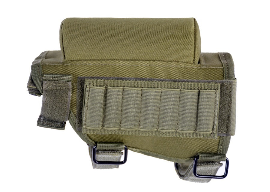 Adjustable Tactical Buttstock Cheek Rest with Ammo Pouch - Rifle & Shotgun Accessory