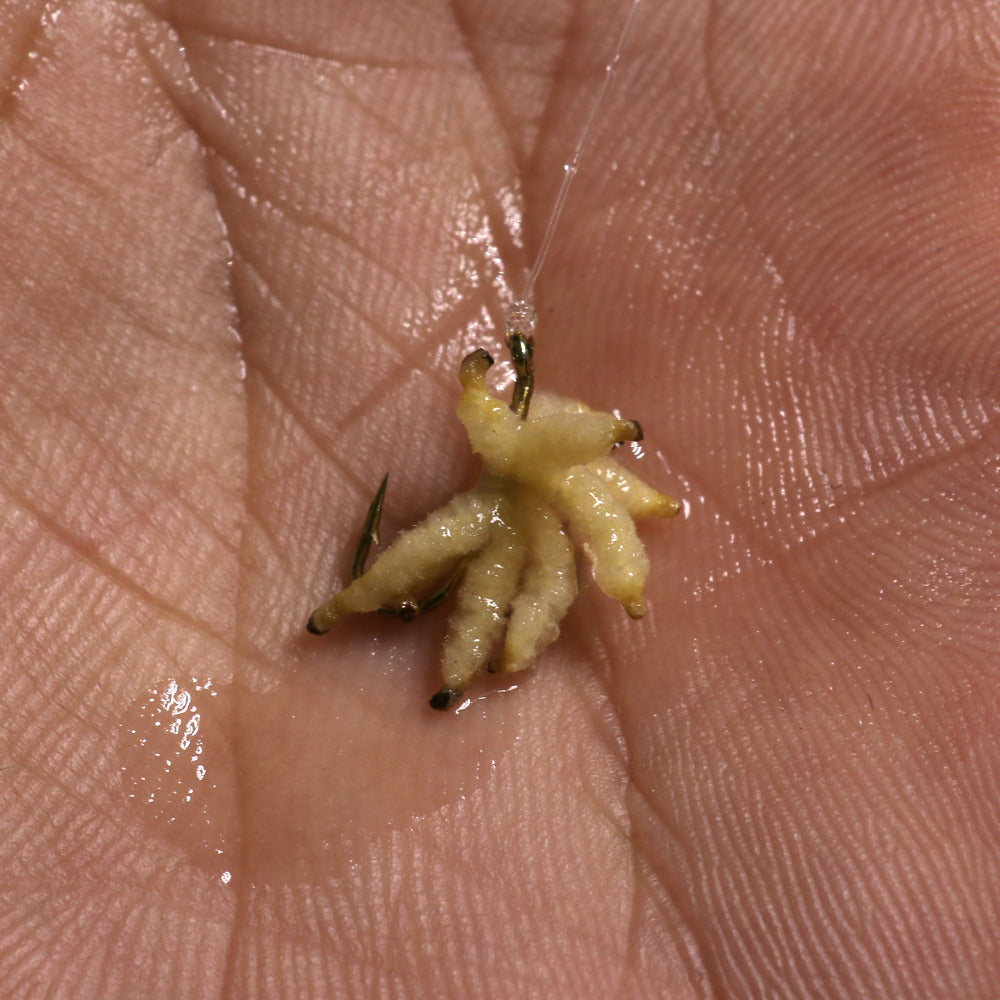 White Striped Maggot Fly Hook - Realistic Breadworm Fishing Bait