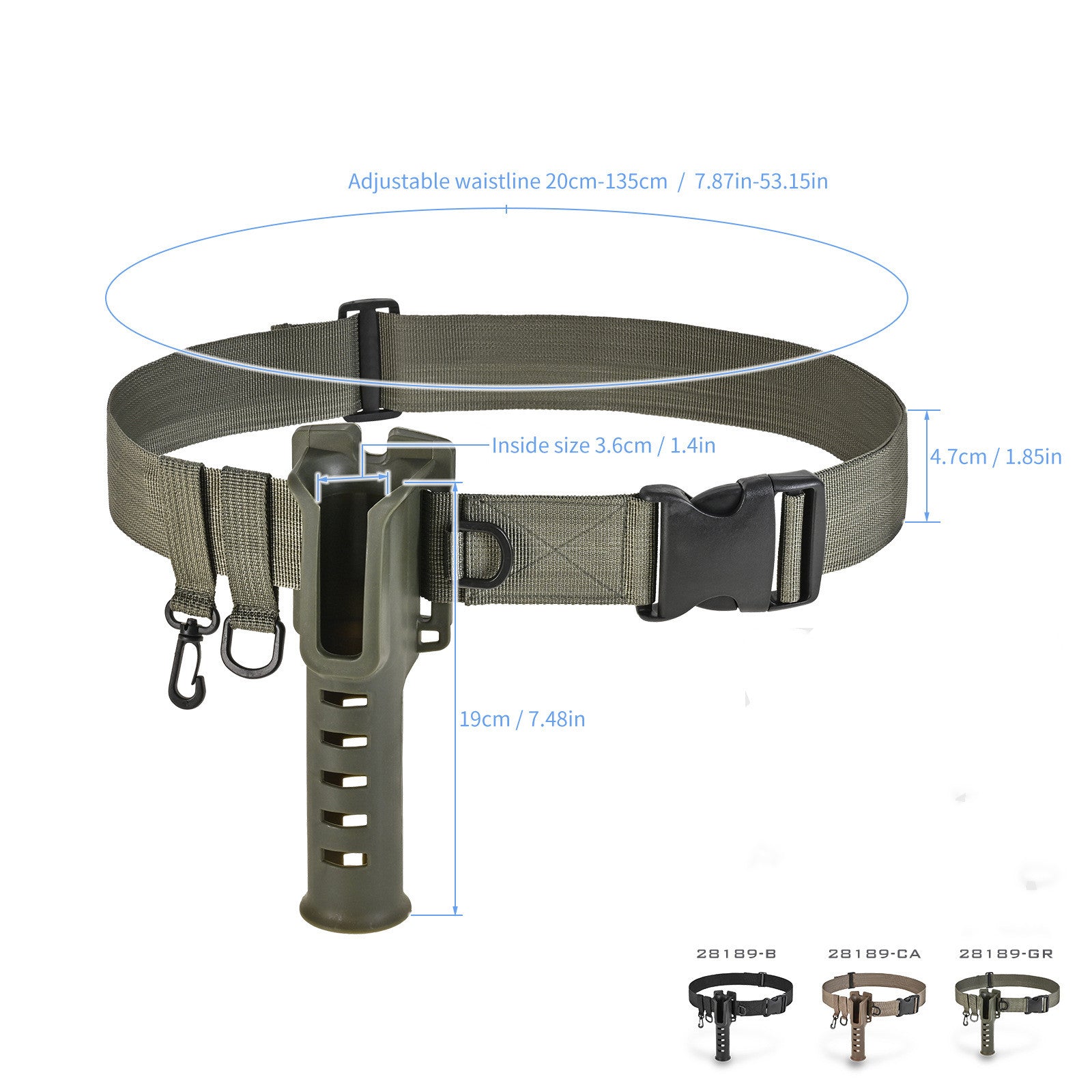 Fishing Rod Belt Bracket - Hands-Free Pole Holder for Waist