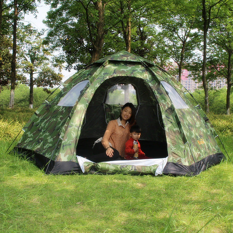 6-8 Person Automatic Pop-Up Camping Tent - Single Layer Outdoor Shelter
