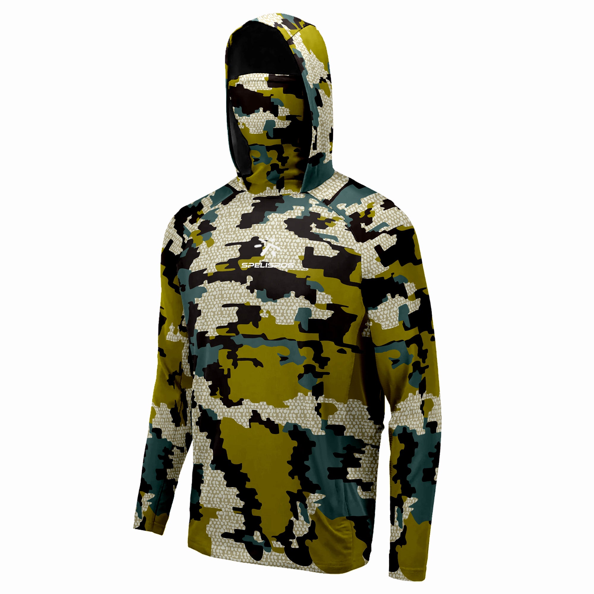 Performance Fishing Hoodie with Face Cover - Long Sleeve Sun Protection