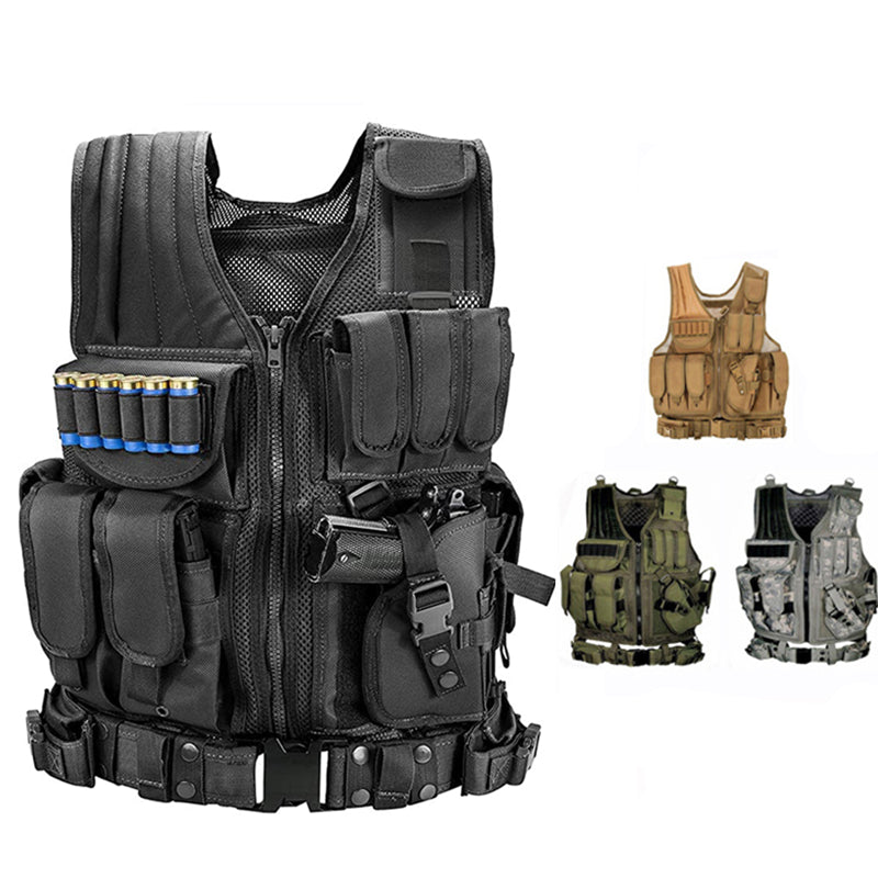 Tactical MOLLE Vest - Military-Style Plate Carrier for Hunting & Outdoor Training