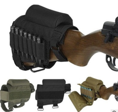 Adjustable Tactical Buttstock Cheek Rest with Ammo Pouch - Rifle & Shotgun Accessory