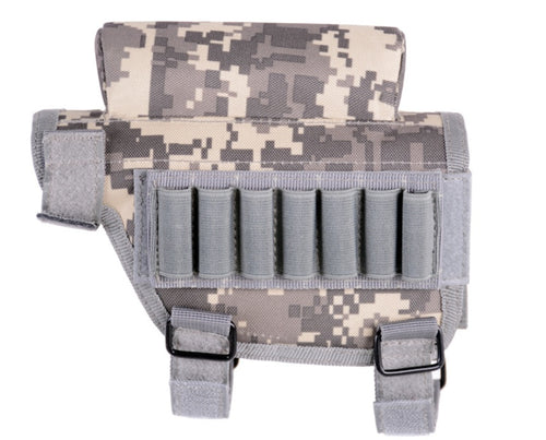 Adjustable Tactical Buttstock Cheek Rest with Ammo Pouch - Rifle & Shotgun Accessory