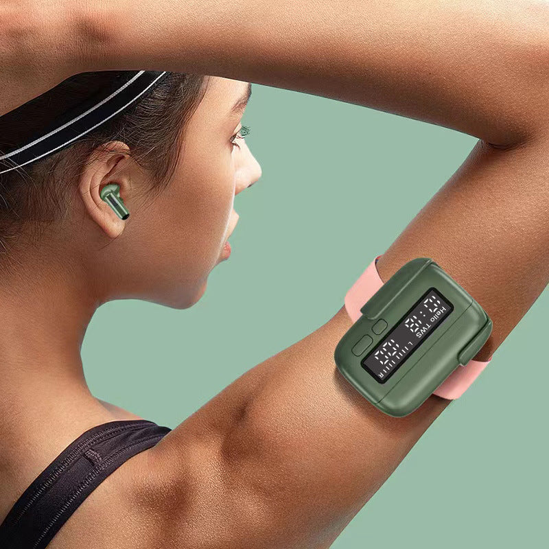 BPG Portable Wireless Bluetooth Headset Digital Display Clock