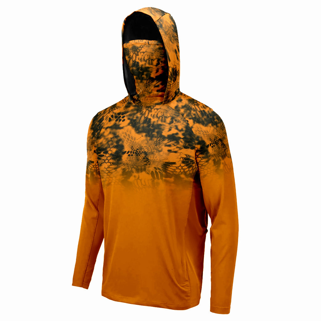 Performance Fishing Hoodie with Face Cover - Long Sleeve Sun Protection
