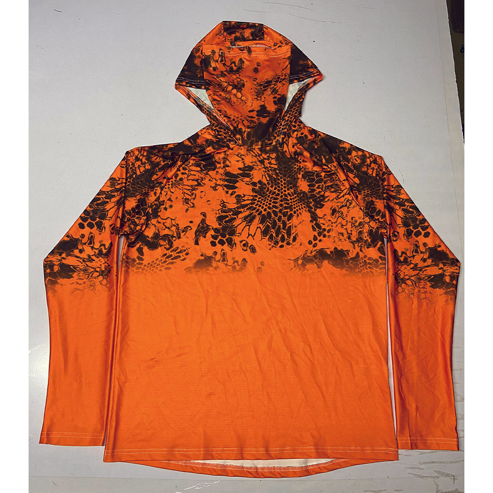 Performance Fishing Hoodie with Face Cover - Long Sleeve Sun Protection