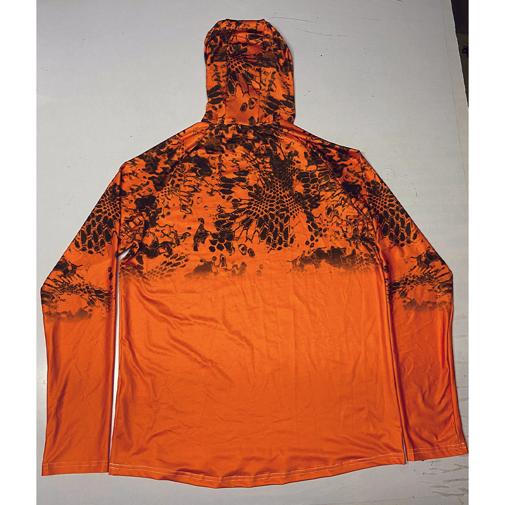 Performance Fishing Hoodie with Face Cover - Long Sleeve Sun Protection